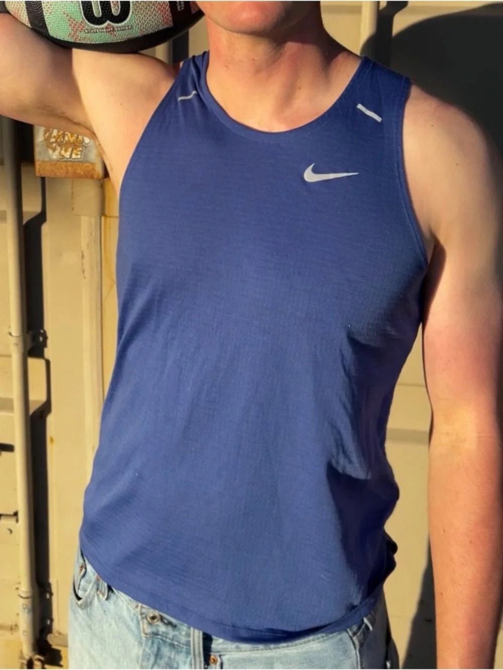 Nike Men’s Royal Blue Performance Tank Top AJ7562 MILLER DRI FIT RUNNING SHIRT